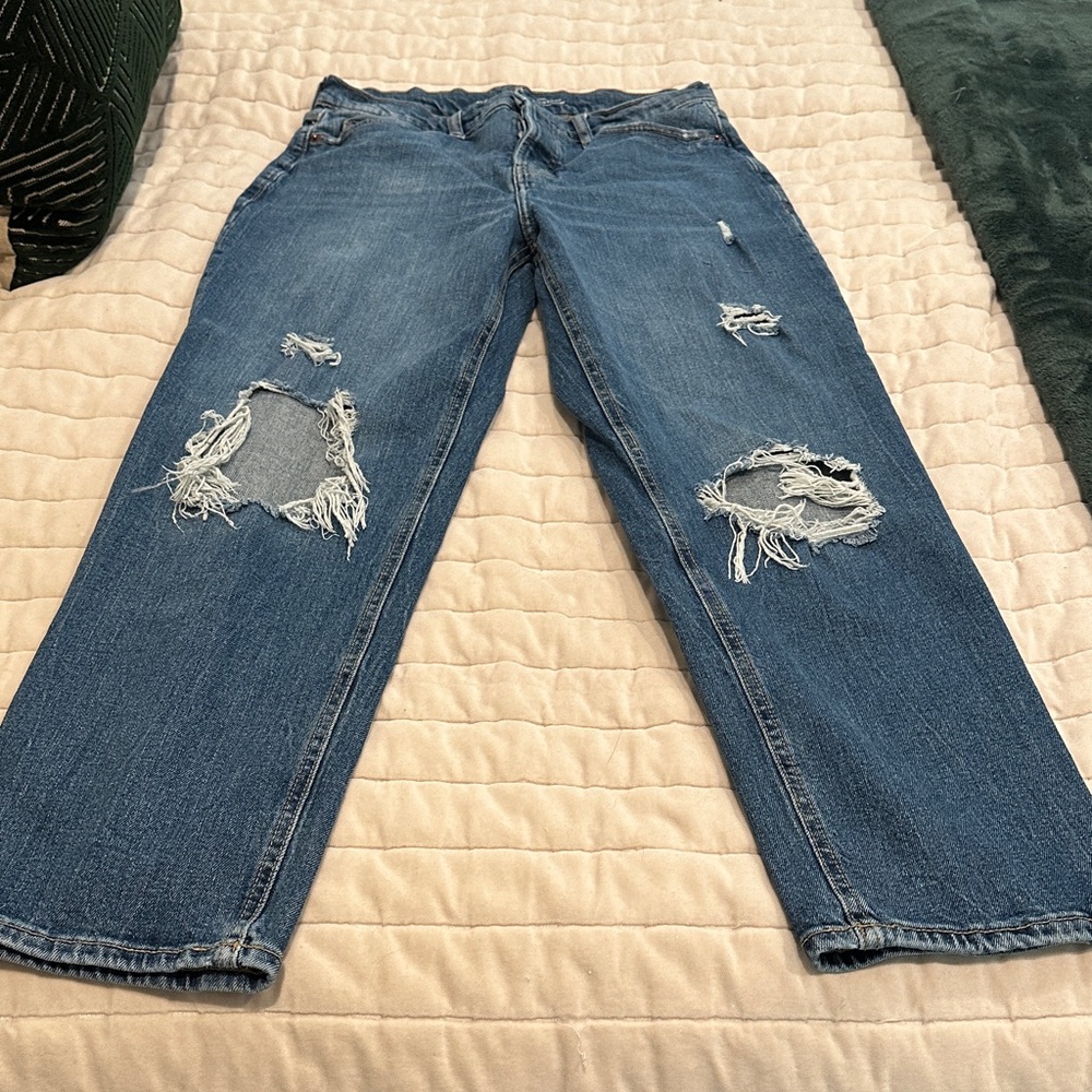 Old Navy Sky High Straight Ankle Blue Denim Jeans Size 10